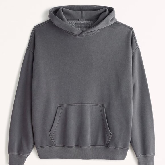 A&F Men's Essential Popover Hoodie Dark Gray - Picture 1 of 5
